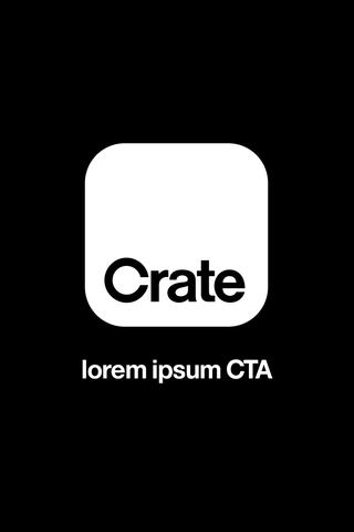 Storyboard image of the end card of the ad, showing the Crate and Barrel logo and text that says 'lorem ipsum CTA'